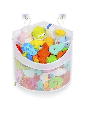 Baby Bath Toy Organizer, Quick Drying and Large Capacity（ White）